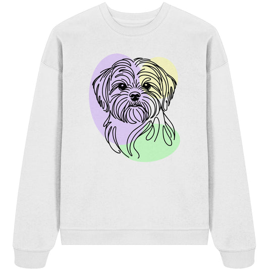 Line Art - Süßer Shih Tzu - Organic Oversize Sweatshirt