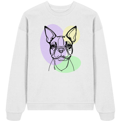 Line Art - Süßer Boston Terrier - Organic Oversize Sweatshirt