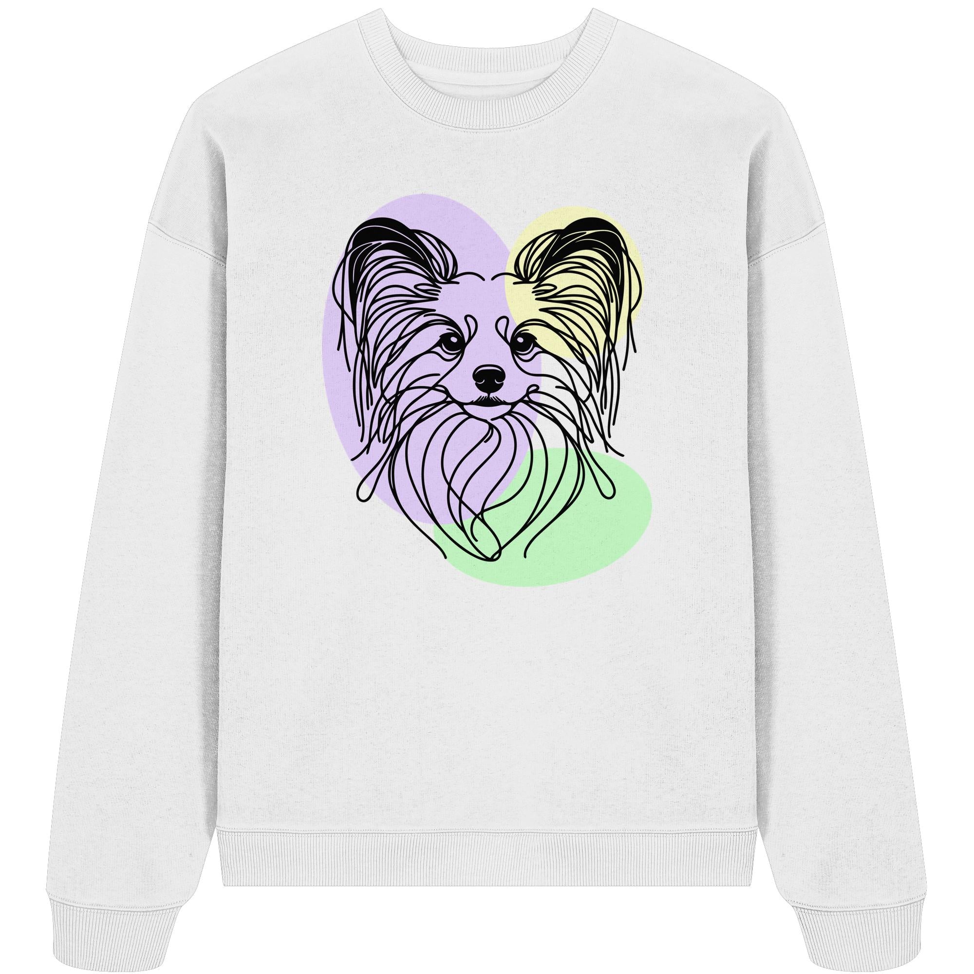 Line Art - Süßer Papillon - Organic Oversize Sweatshirt