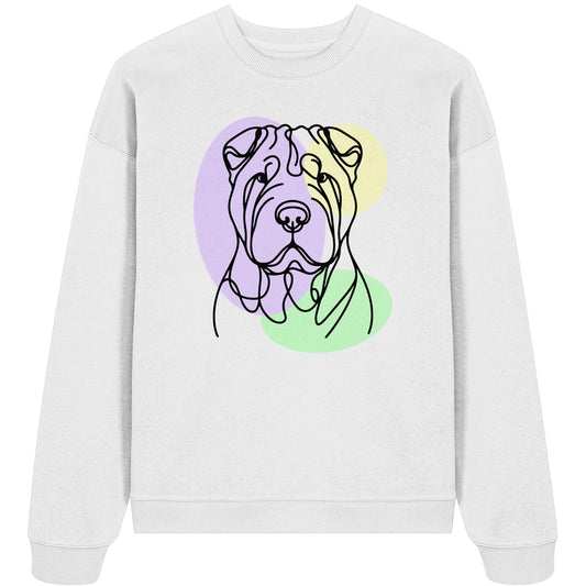 Line Art - Süßer Shar-Pei - Organic Oversize Sweatshirt