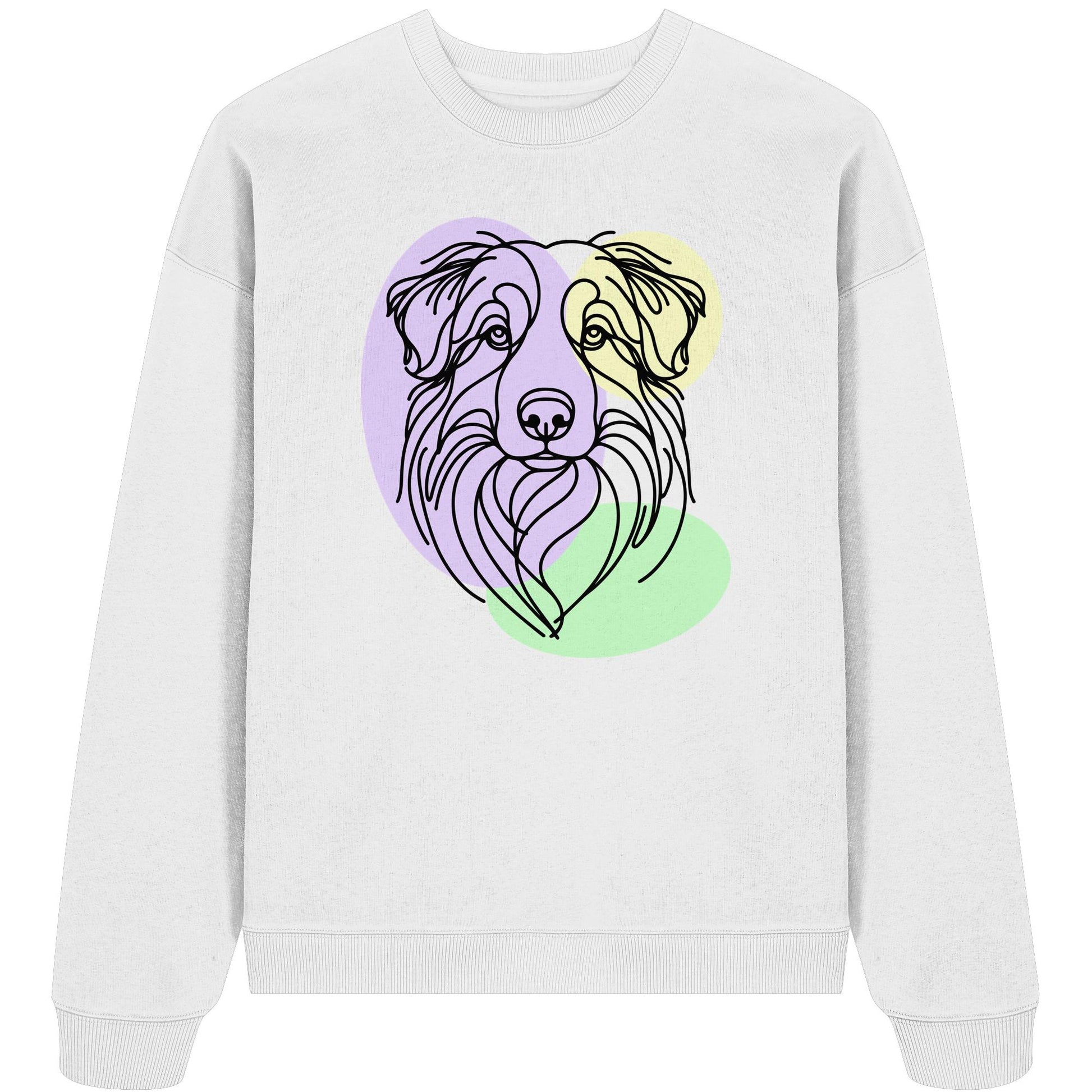 Line Art - Süßer Australian Shepherd - Organic Oversize Sweatshirt