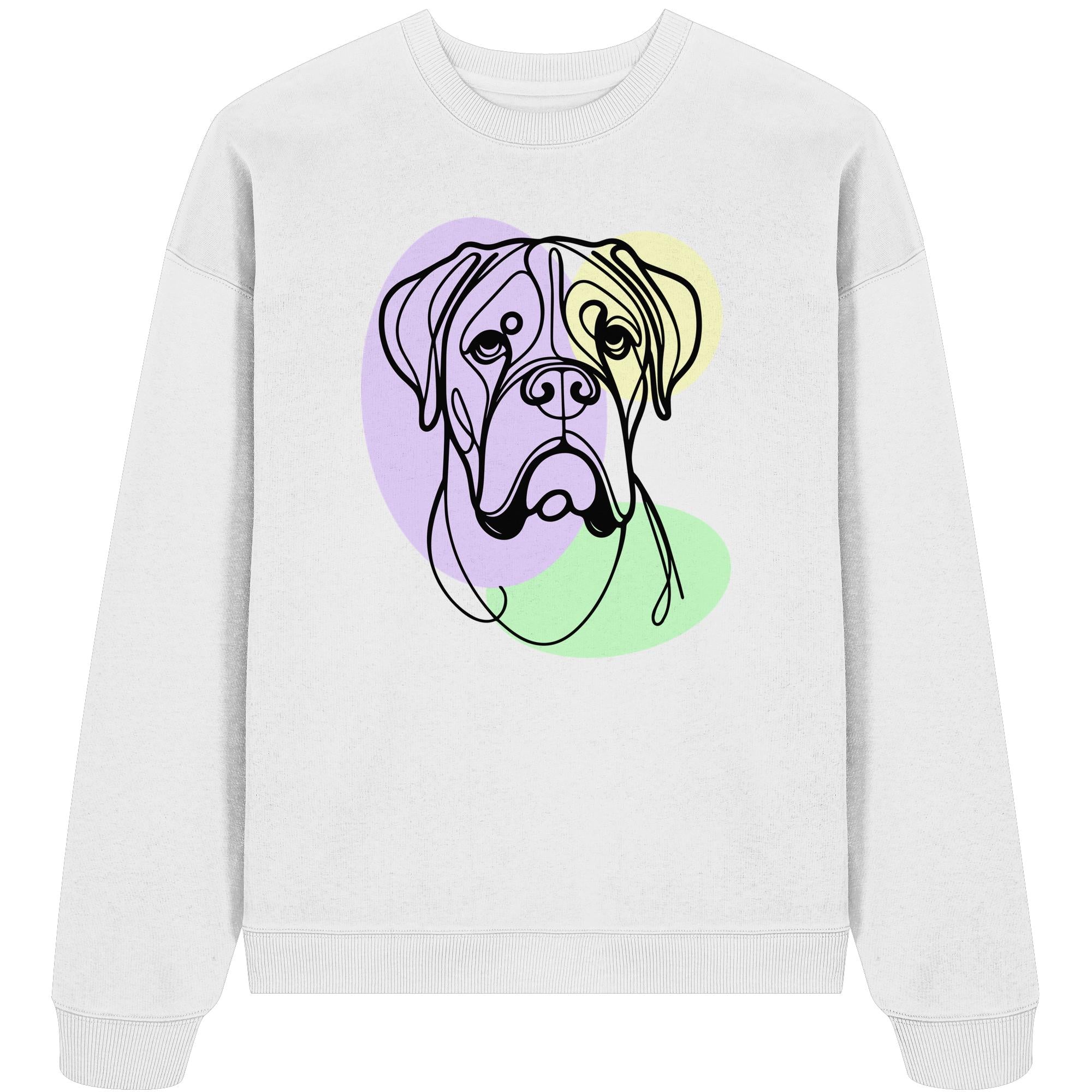 Line Art - Süßer Boxer - Organic Oversize Sweatshirt