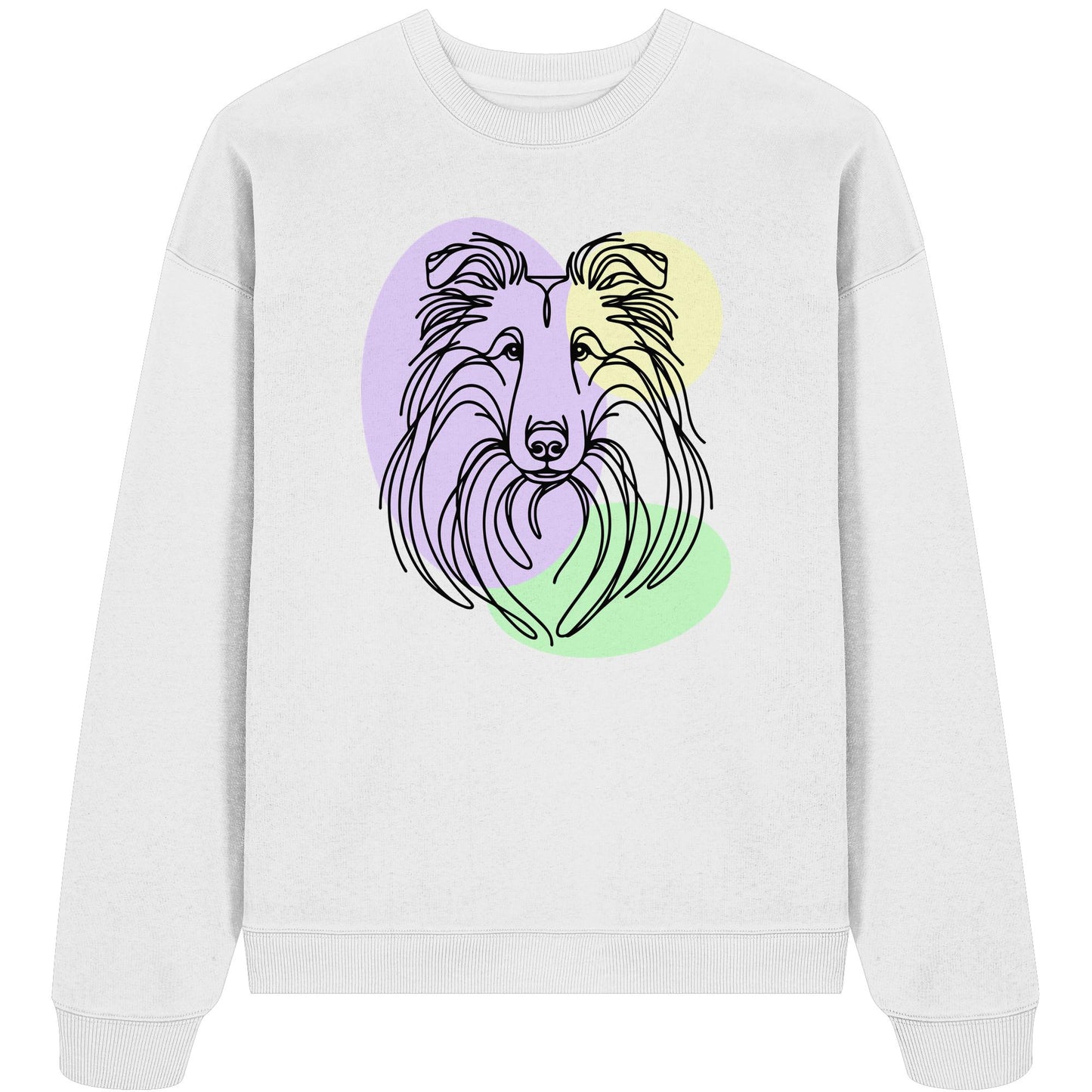 Line Art - Süßer Collie - Organic Oversize Sweatshirt