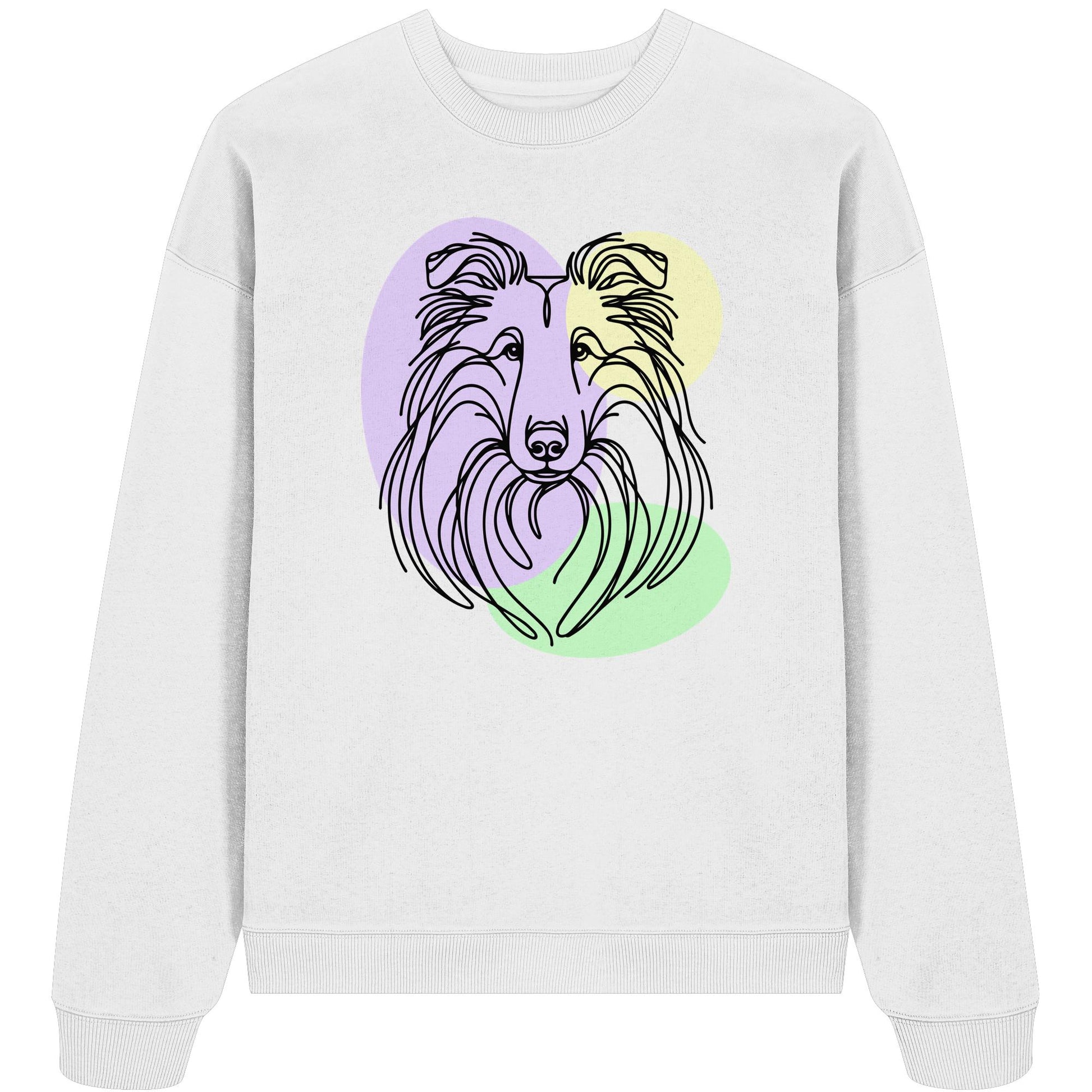 Line Art - Süßer Collie - Organic Oversize Sweatshirt