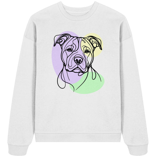 Line Art - Süßer American Staffordshire Terrier - Organic Oversize Sweatshirt