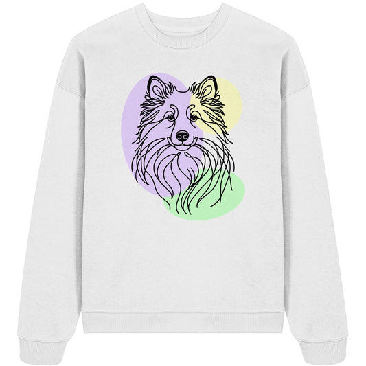 Line Art - Süßer Islandhund - Organic Oversize Sweatshirt