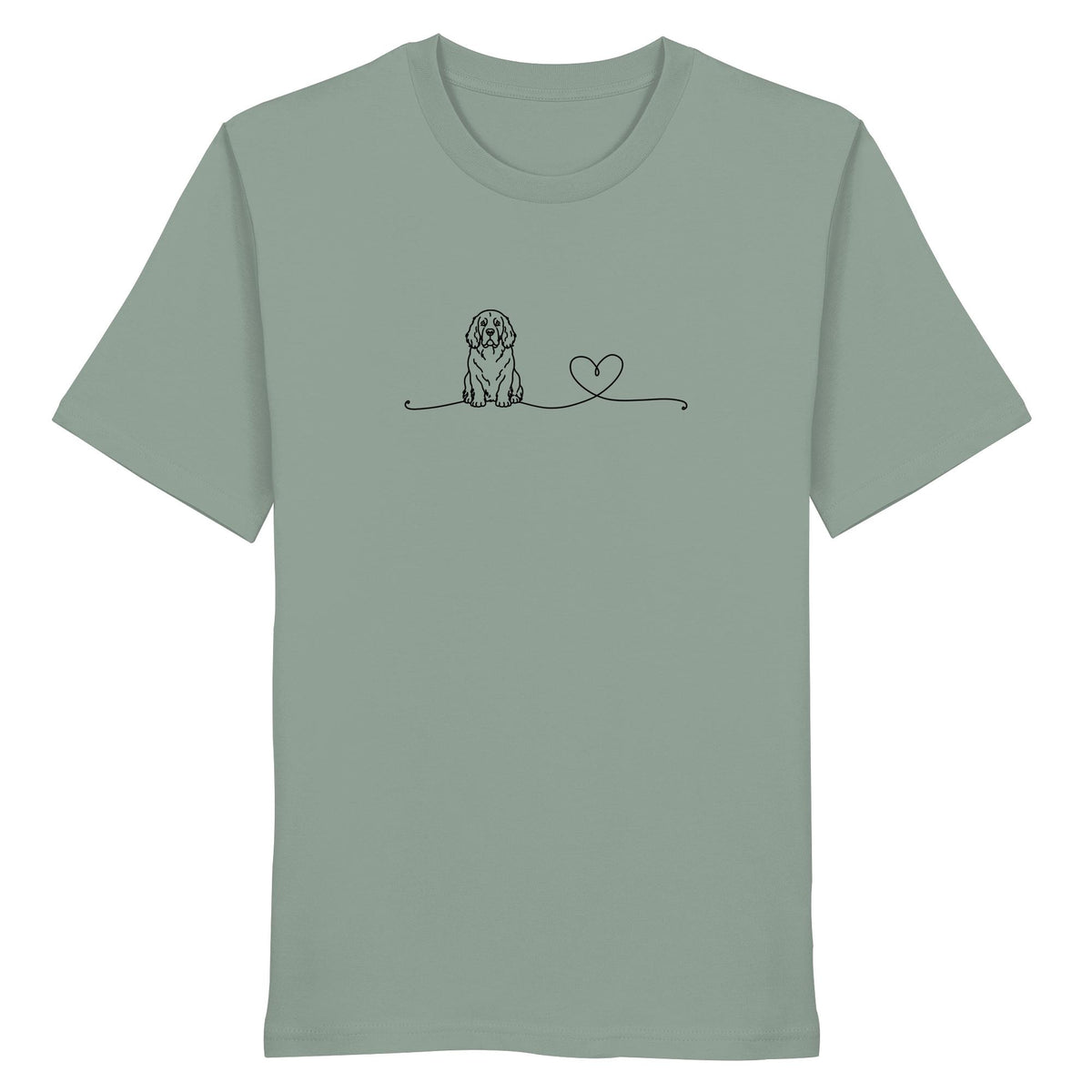 Line Art - Clumber Spaniel mit Herz - Organic Shirt