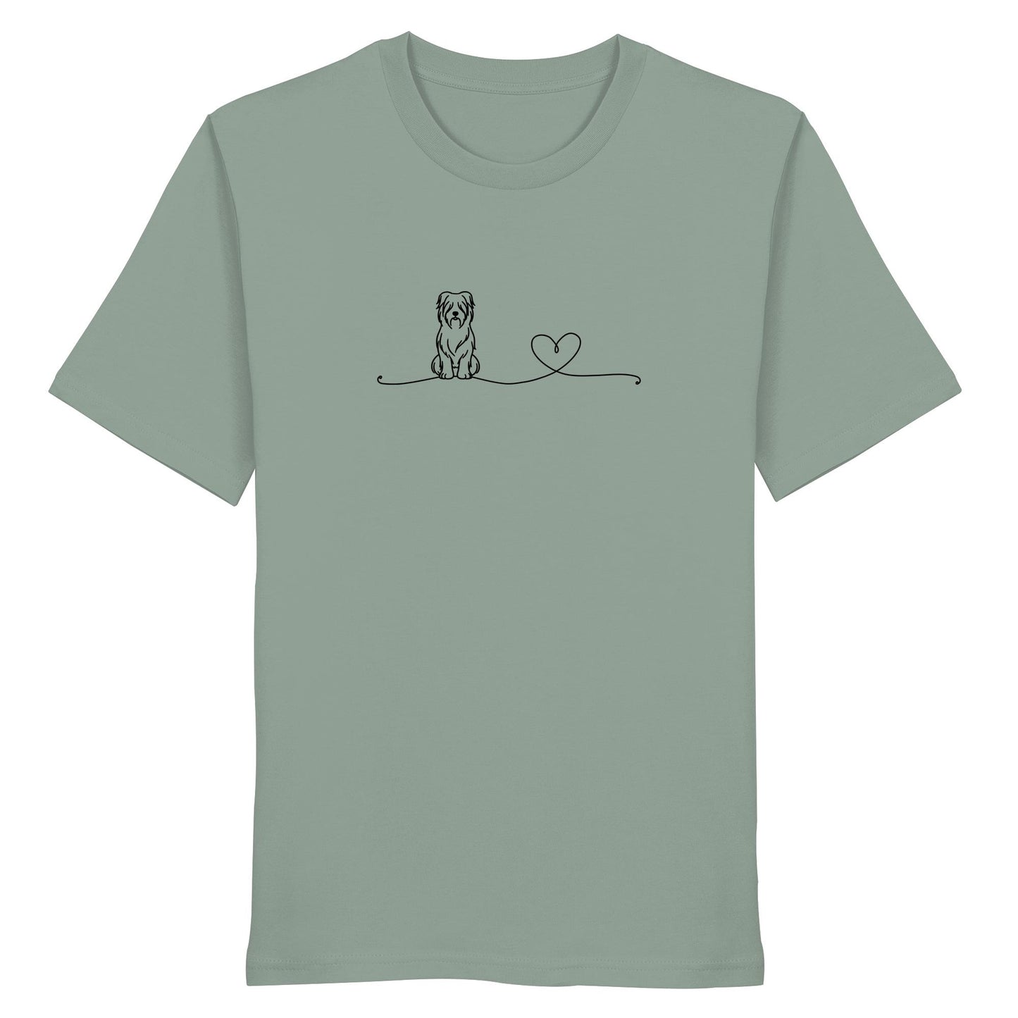 Line Art - Briard mit Herz - Organic Shirt