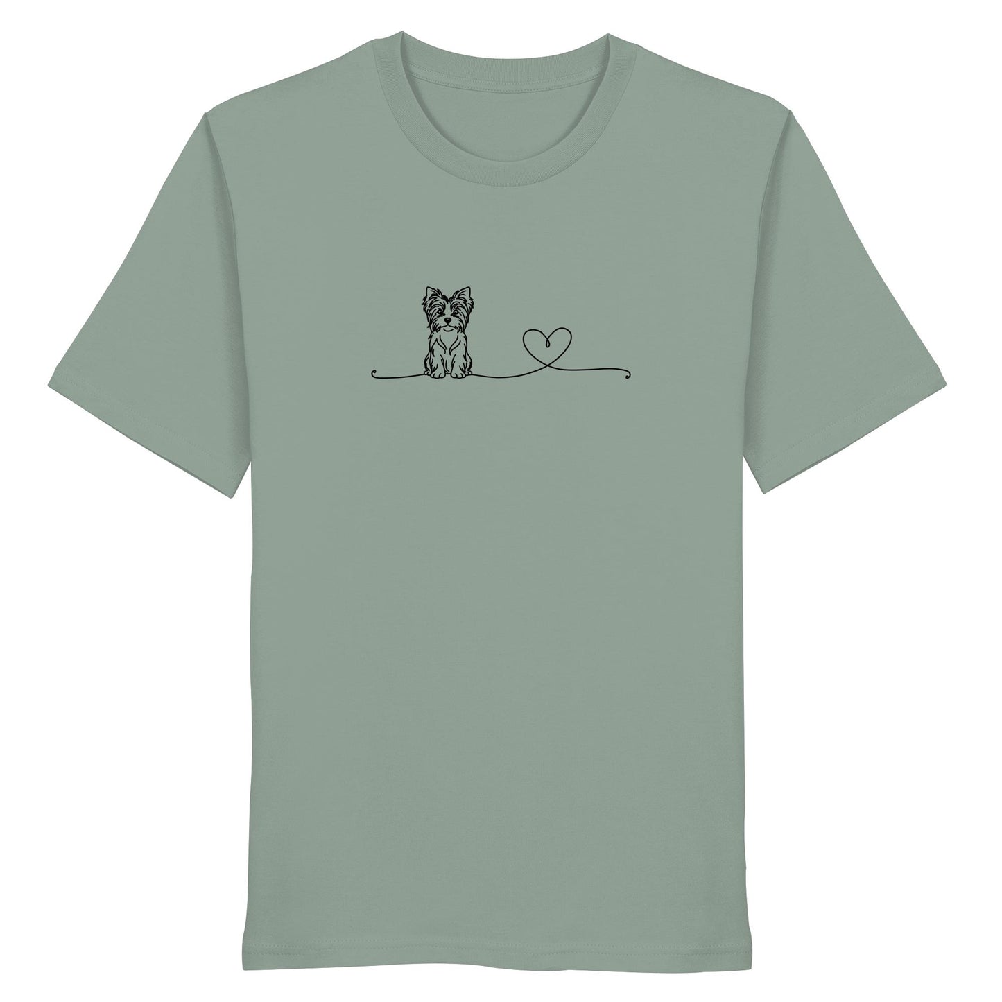 Line Art - Biewer Terrier mit Herz - Organic Shirt