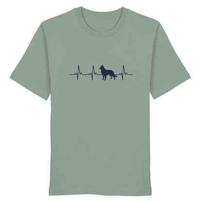 Herzschlag Weißer Schäferhund - Organic Shirt