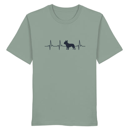 Herzschlag Französische Bulldogge - Organic Shirt