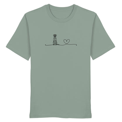 Line Art - Deutsche Dogge mit Herz - Organic Shirt