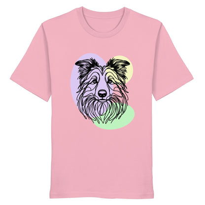 Line Art - Süßer Border Collie - Organic Shirt