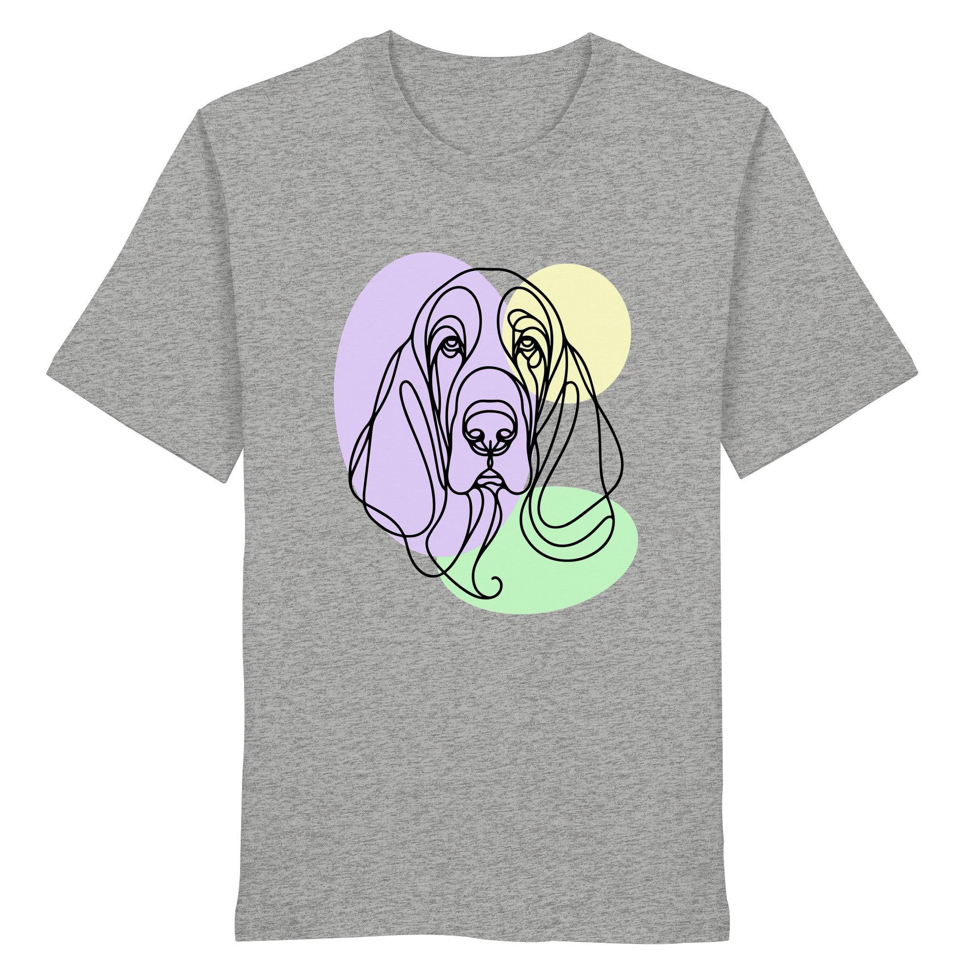 Line Art - Süßer Basset Hound - Organic Shirt