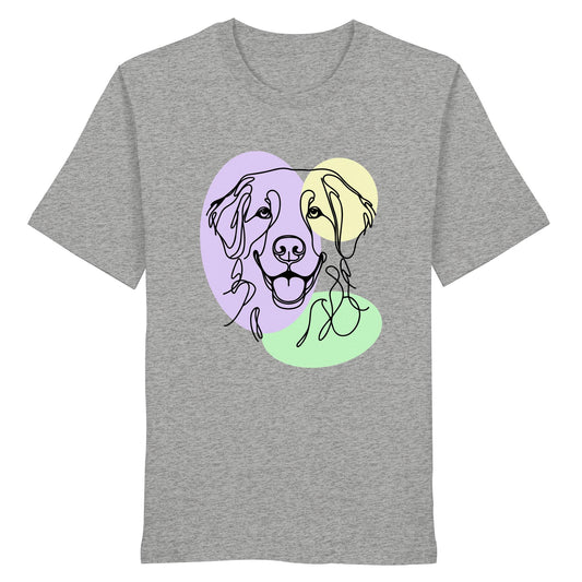Line Art - Süßer Golden Retriever - Organic Shirt