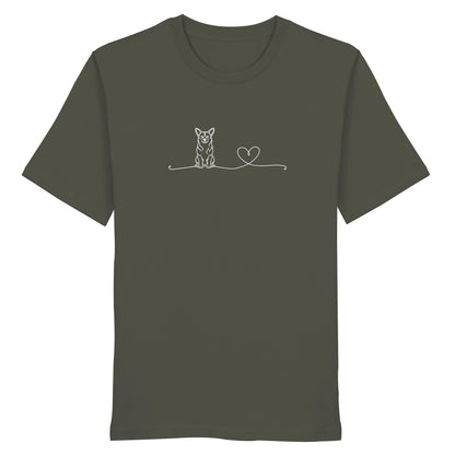 Line Art - Corgi mit Herz - Organic Shirt