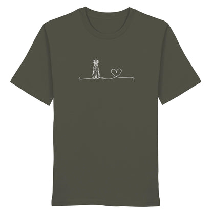 Line Art - Deutsche Dogge mit Herz - Organic Shirt