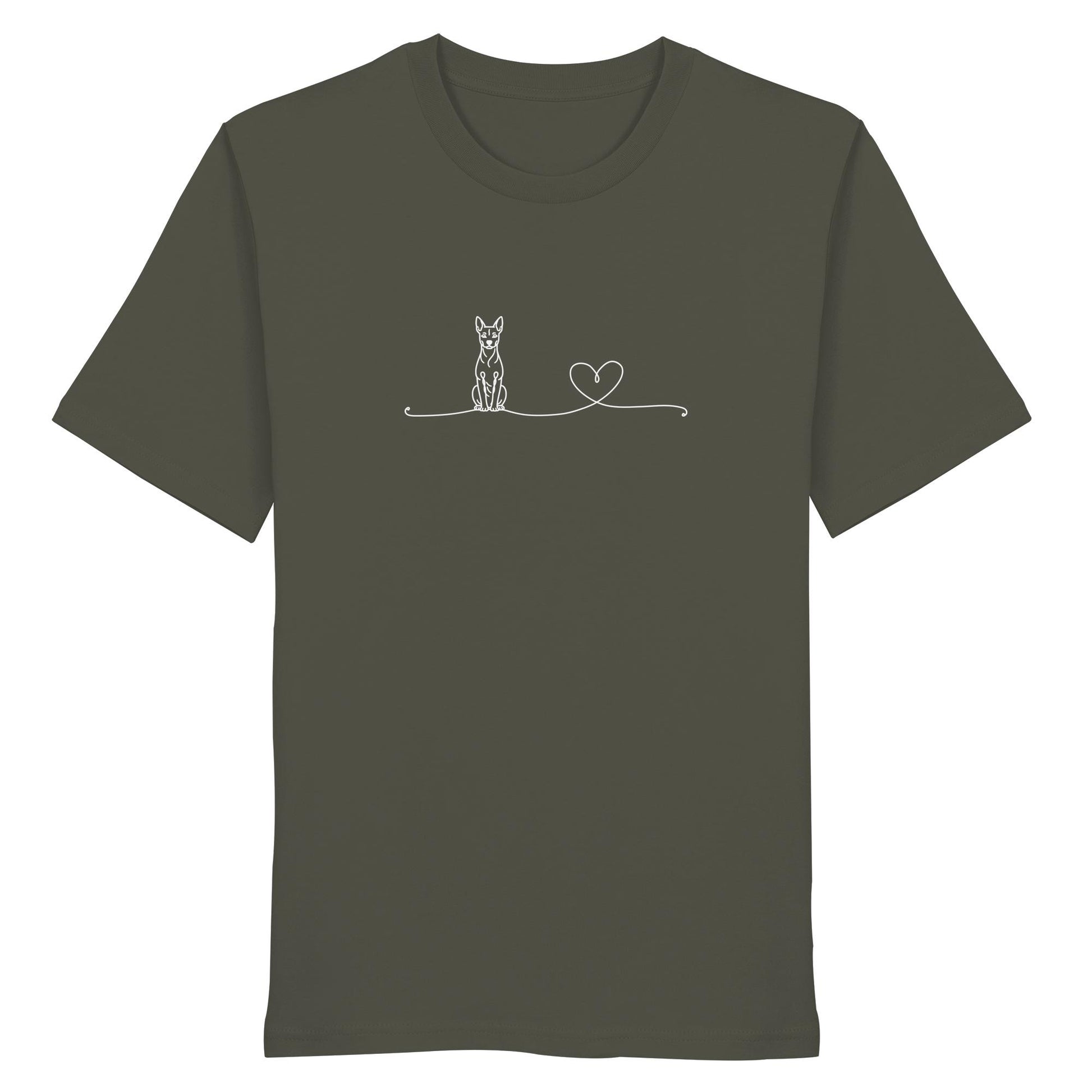 Line Art - Zwergpinscher mit Herz - Organic Shirt