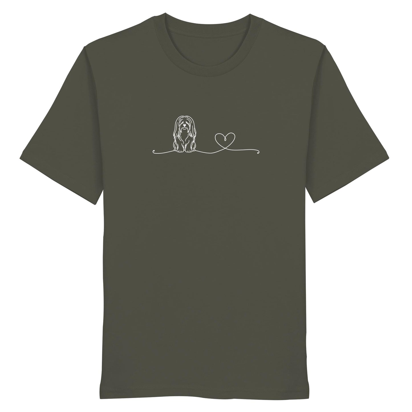 Line Art - Lhasa Apso mit Herz - Organic Shirt