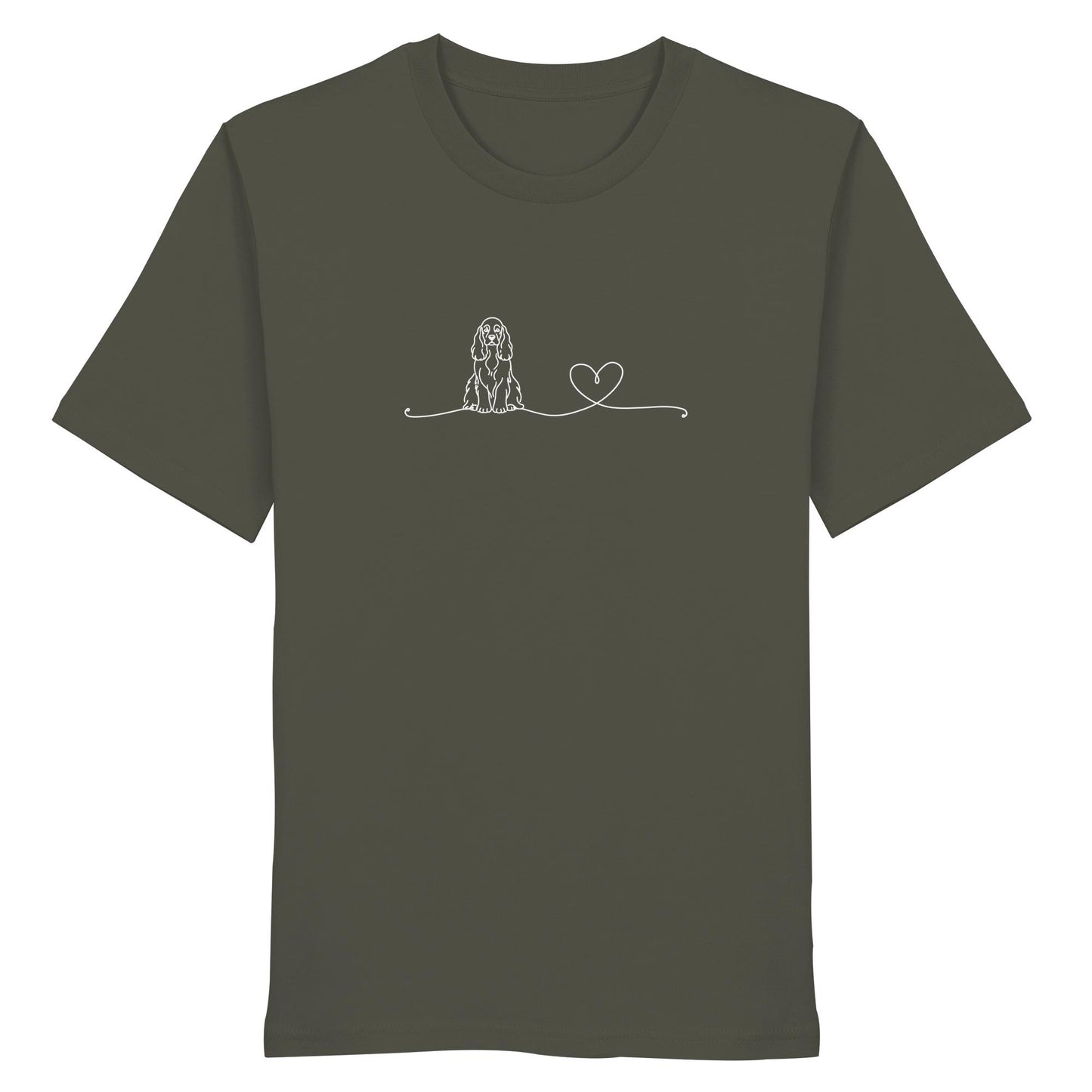 Line Art - American Cocker Spaniel mit Herz - Organic Shirt