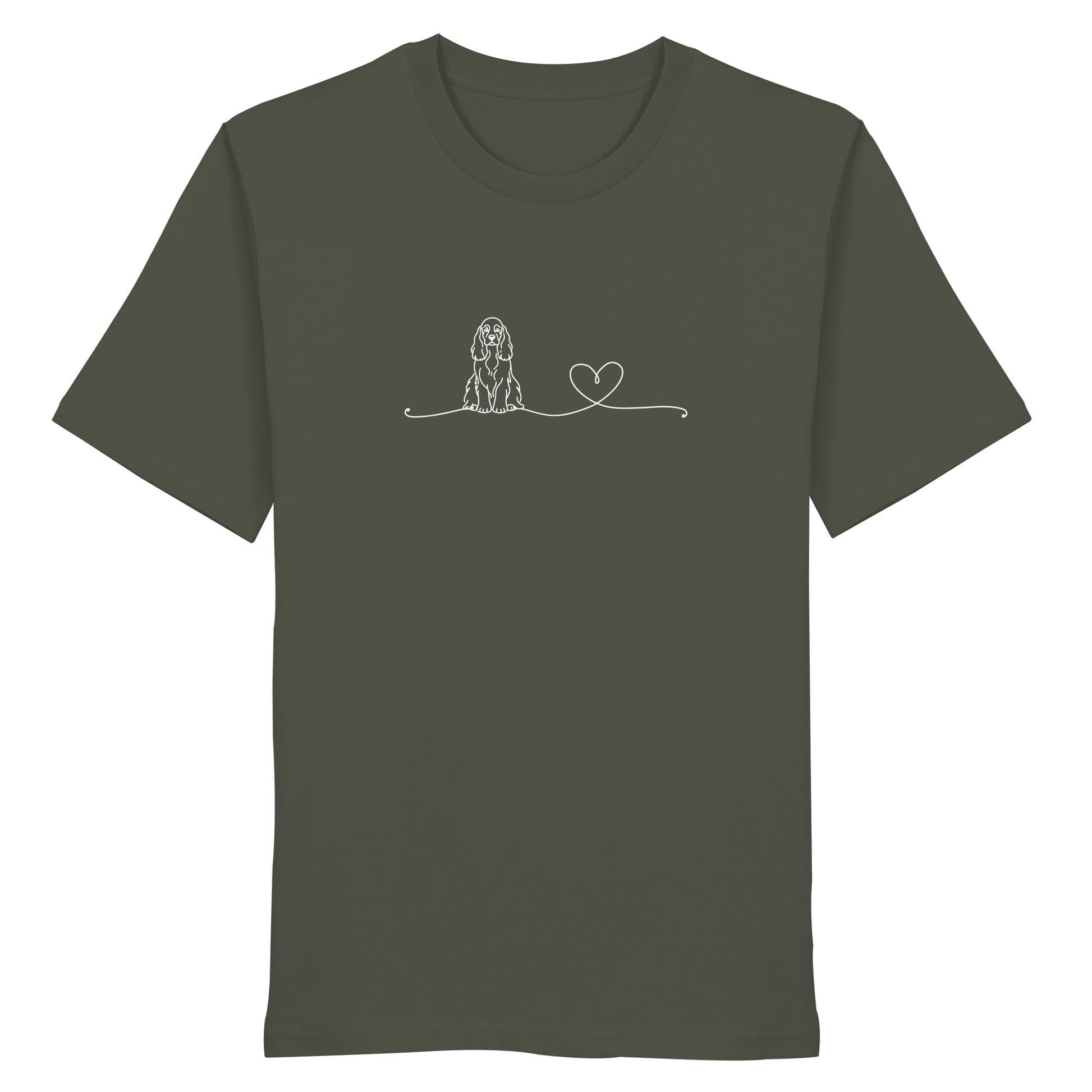 Line Art - American Cocker Spaniel mit Herz - Organic Shirt