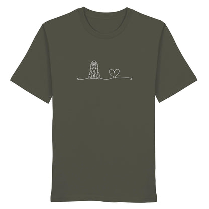 Line Art - American Cocker Spaniel mit Herz - Organic Shirt
