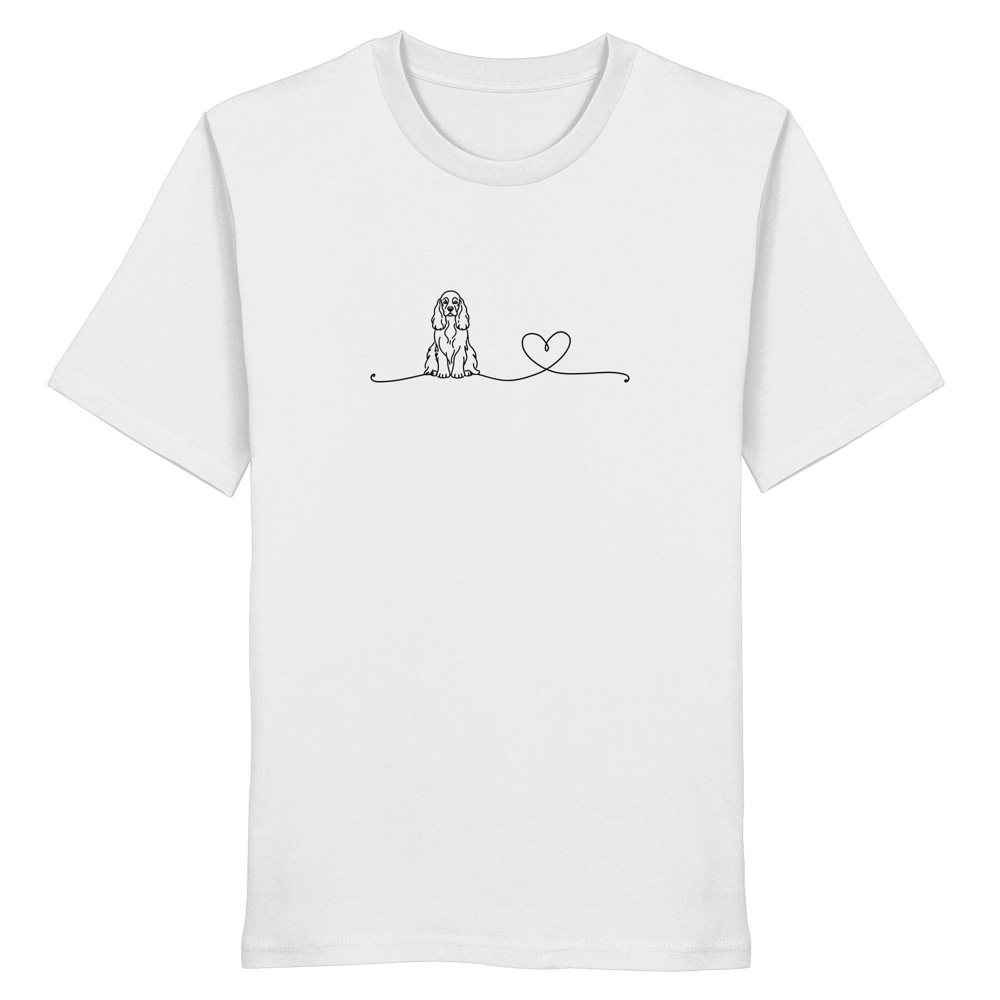 Line Art - American Cocker Spaniel mit Herz - Organic Shirt