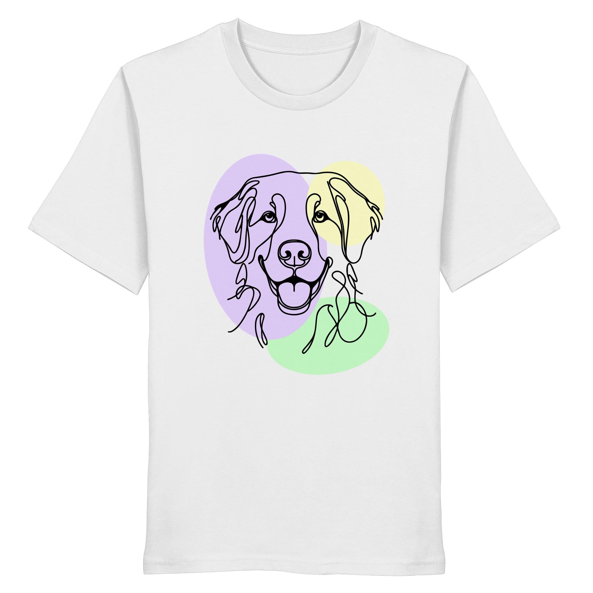 Line Art - Süßer Golden Retriever - Organic Shirt