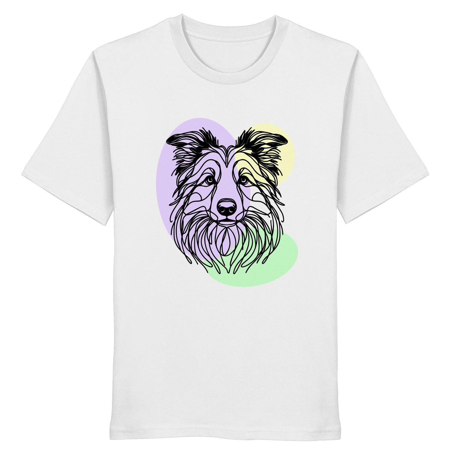 Line Art - Süßer Border Collie - Organic Shirt