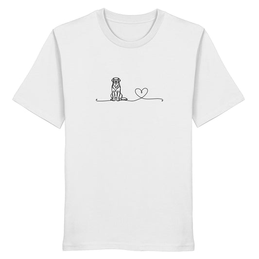 Line Art - Golden Retriever mit Herz - Organic Shirt