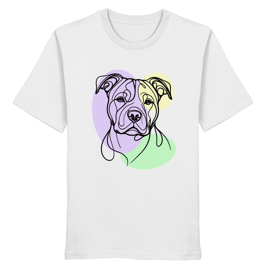 Line Art - Süßer American Staffordshire Terrier - Organic Shirt