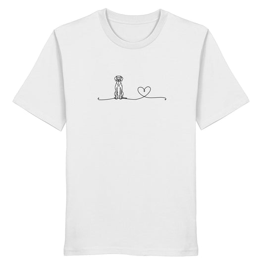 Line Art - Weimaraner mit Herz - Organic Shirt