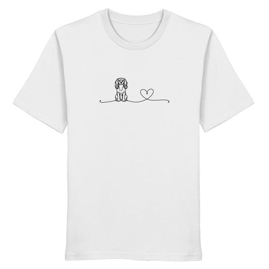 Line Art - Cavalier King Charles Spaniel mit Herz - Organic Shirt