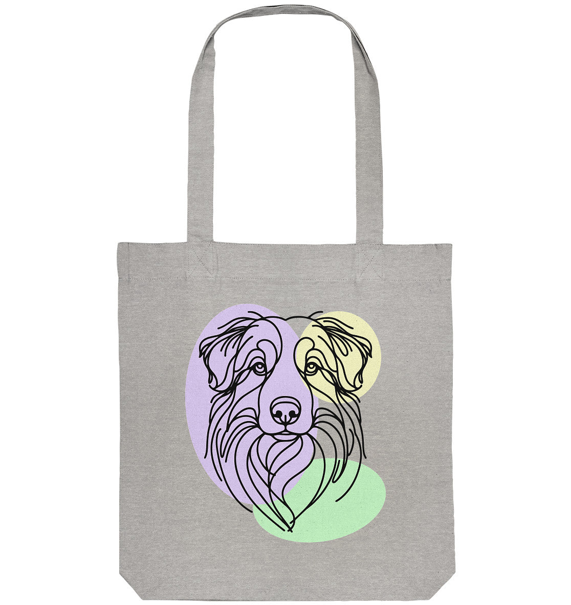 Line Art - Süßer Australian Shepherd - Organic Tote-Bag