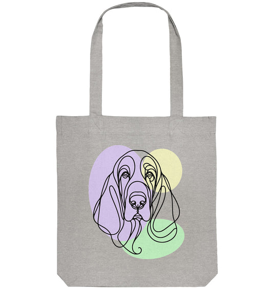 Line Art - Süßer Basset Hound - Organic Tote-Bag