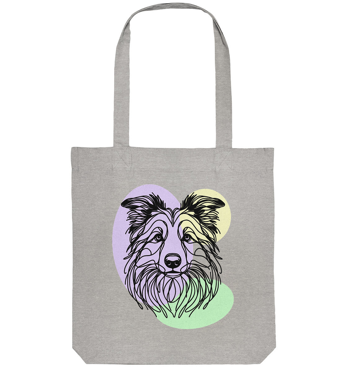 Line Art - Süßer Border Collie - Organic Tote-Bag