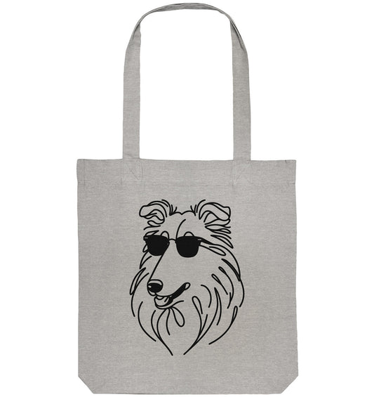 Line Art - Cooler Collie - Organic Tote-Bag