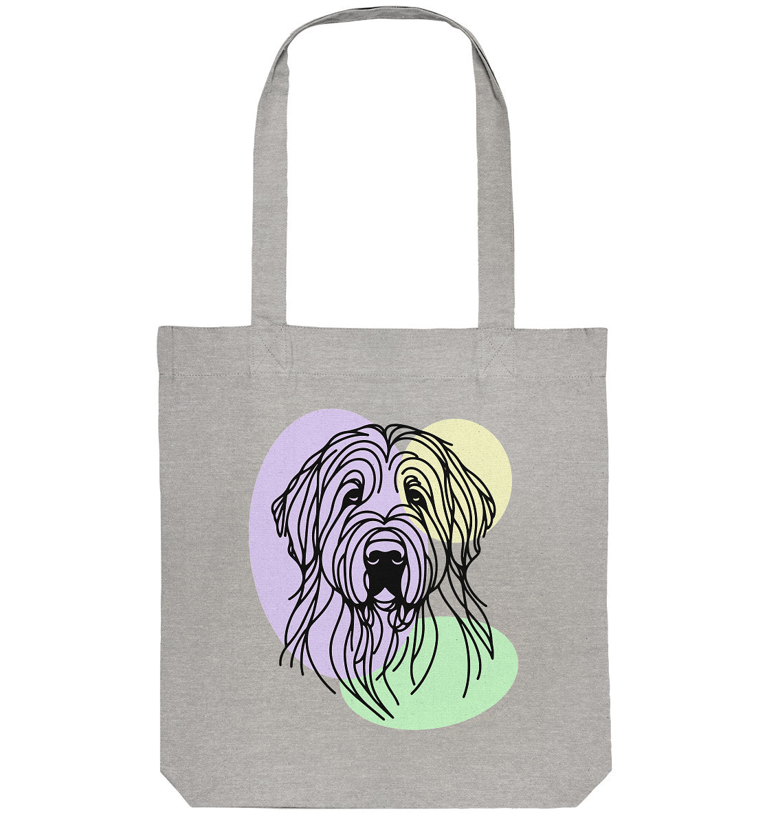 Line Art - Süßer Briard - Organic Tote-Bag