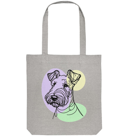Line Art - Süßer Airedale Terrier - Organic Tote-Bag