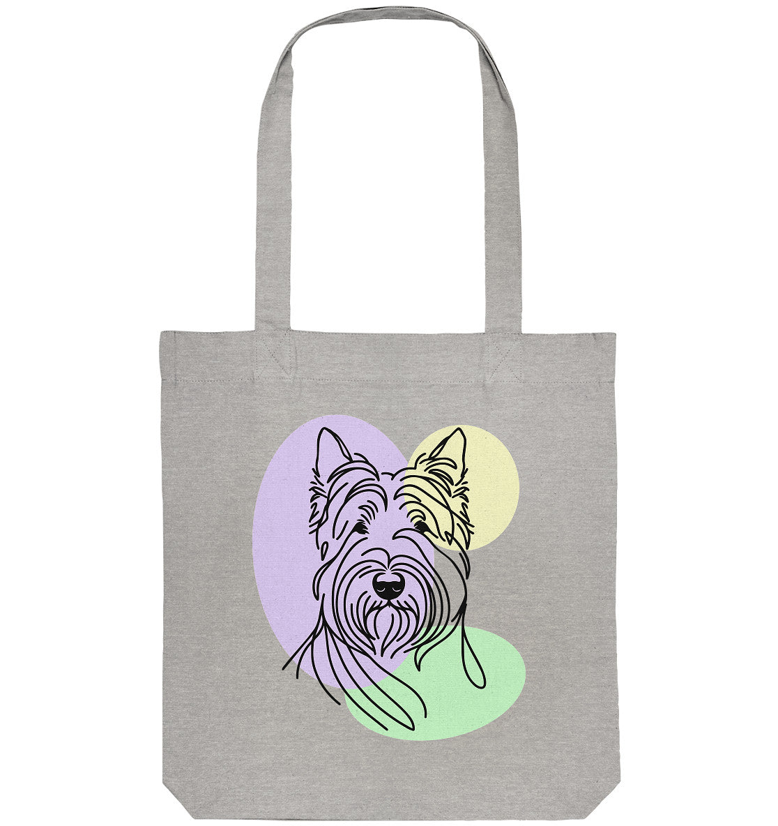 Line Art - Süßer Scottish Terrier - Organic Tote-Bag