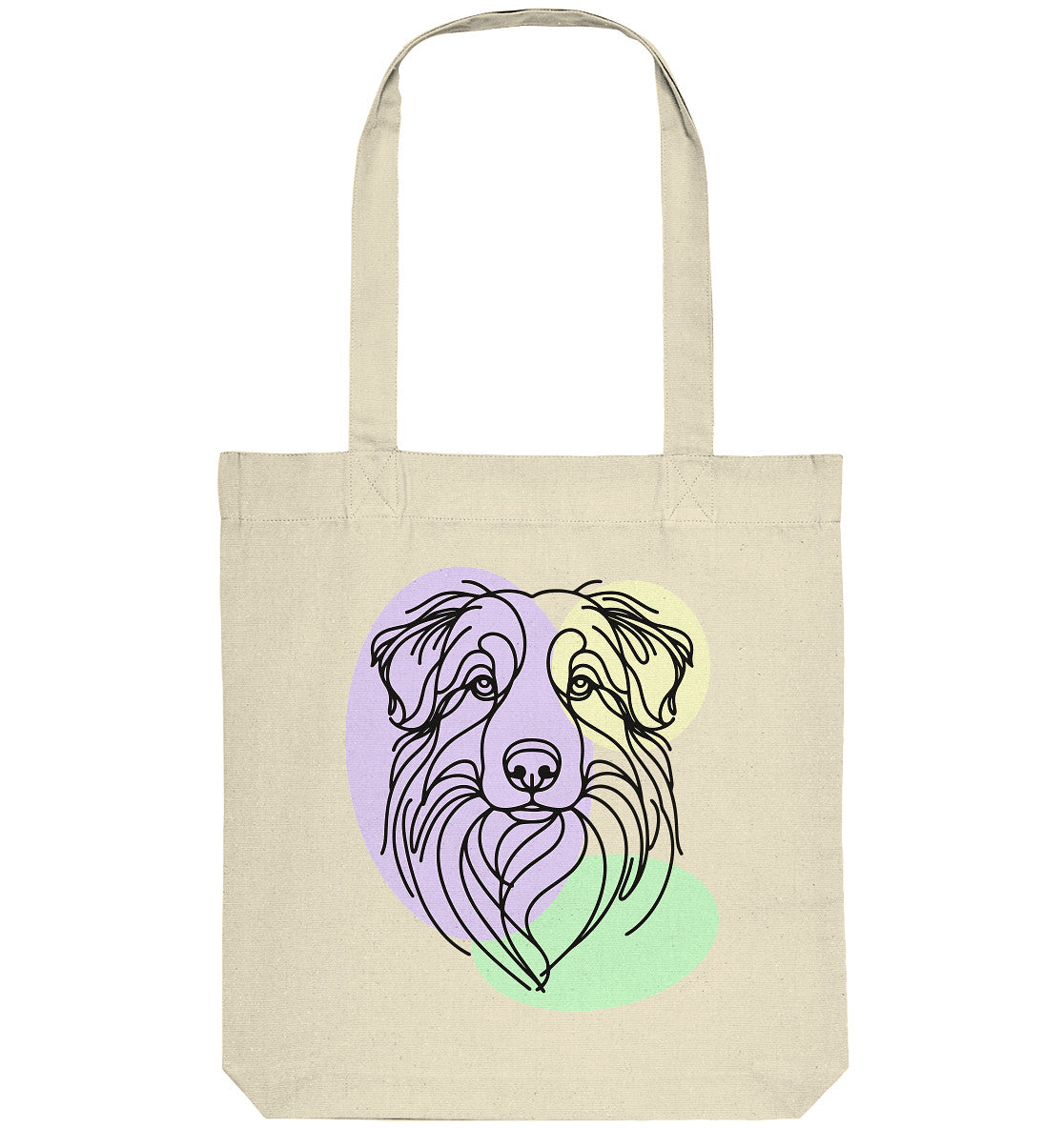 Line Art - Süßer Australian Shepherd - Organic Tote-Bag