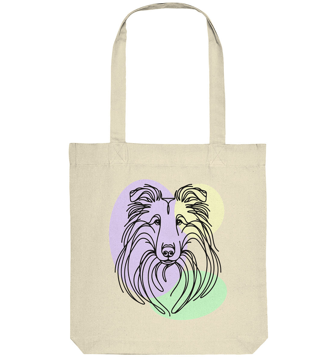 Line Art - Süßer Collie - Organic Tote-Bag