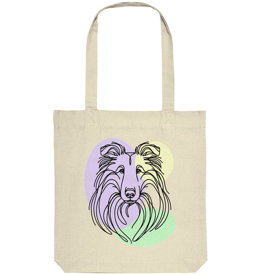 Line Art - Süßer Collie - Organic Tote-Bag