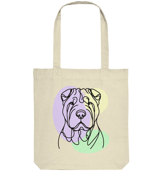 Line Art - Süßer Shar-Pei - Organic Tote-Bag