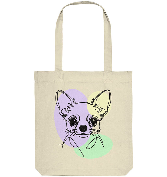Line Art - Süßer Chihuahua (Kurzhaar) - Organic Tote-Bag