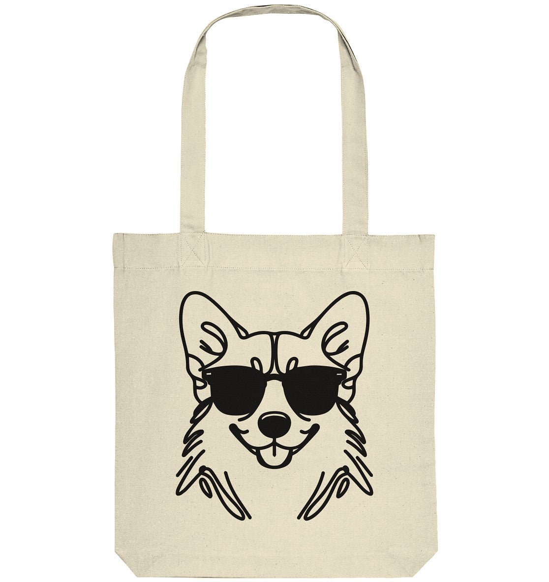Line Art - Cooler Corgi - Organic Tote-Bag