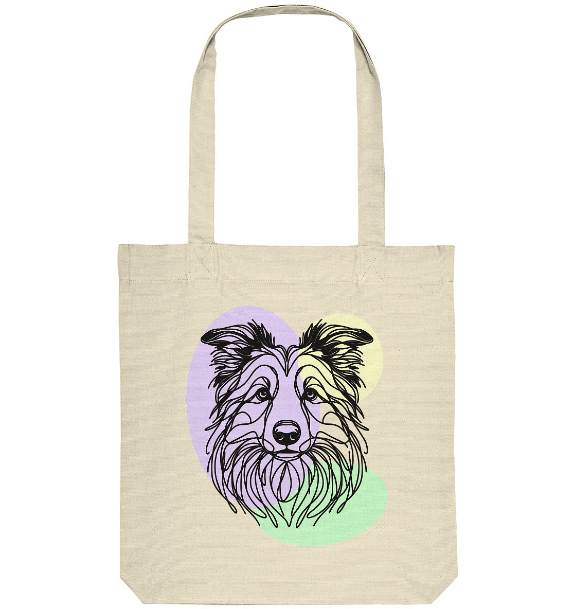 Line Art - Süßer Border Collie - Organic Tote-Bag
