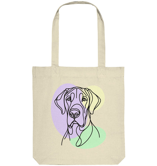 Line Art - Süße Deutsche Dogge - Organic Tote-Bag