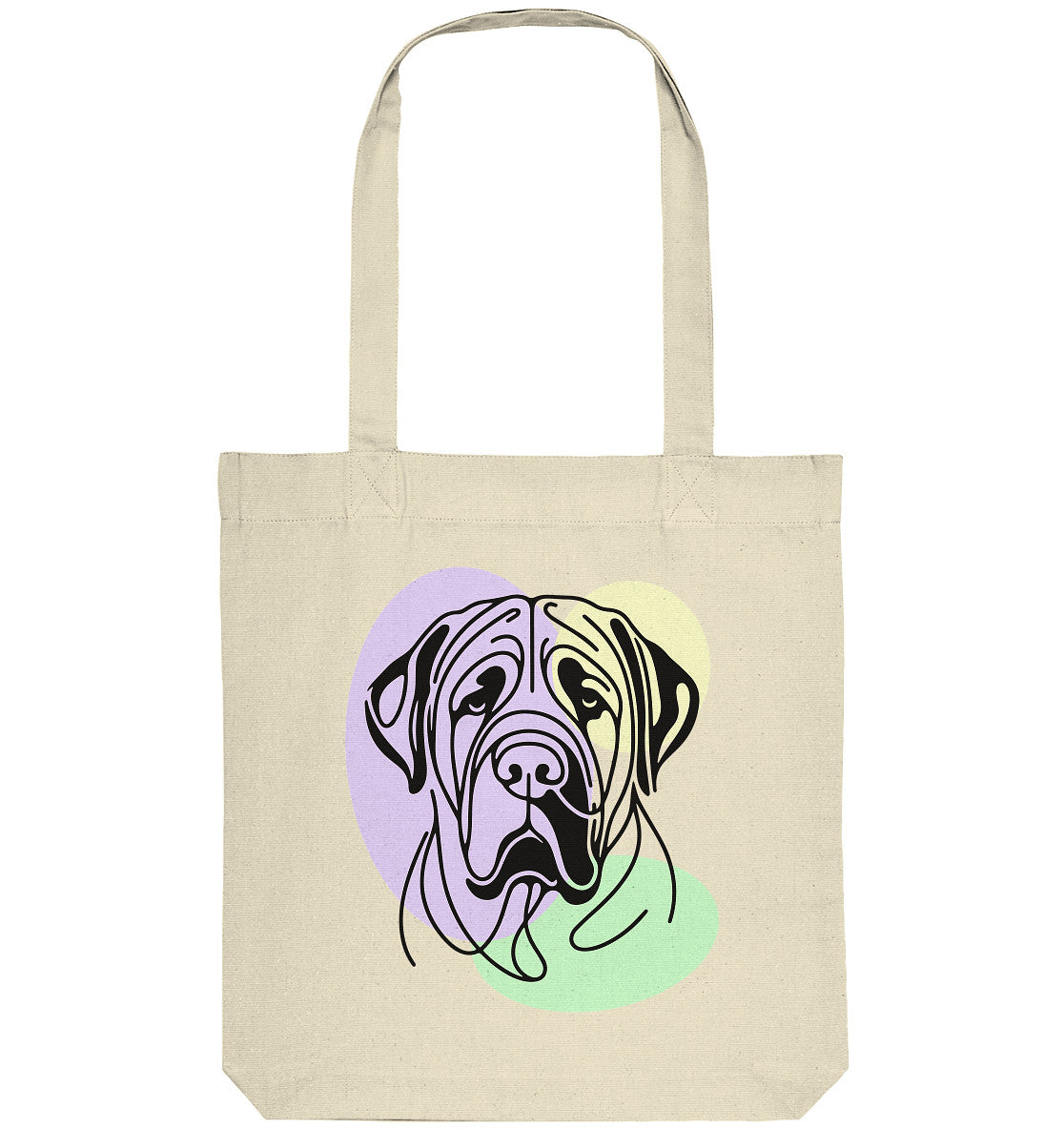 Line Art - Süßer Bullmastiff - Organic Tote-Bag