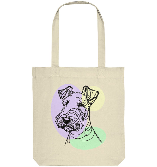 Line Art - Süßer Airedale Terrier - Organic Tote-Bag
